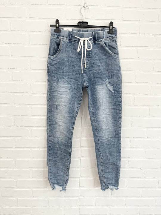 Itaimaska Distressed Jean Joggers