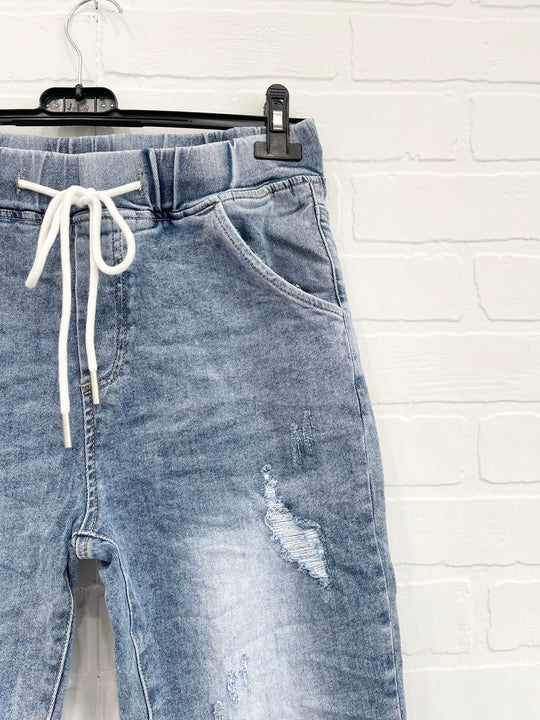 Itaimaska Distressed Jean Joggers