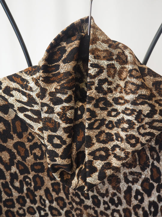 Turtleneck Leopard Dress