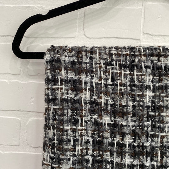 Black & white Scarf With Fringed Ends