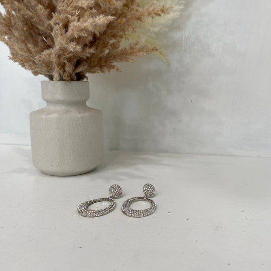 Jewelled Tear Drop Shaped Hanging Earring