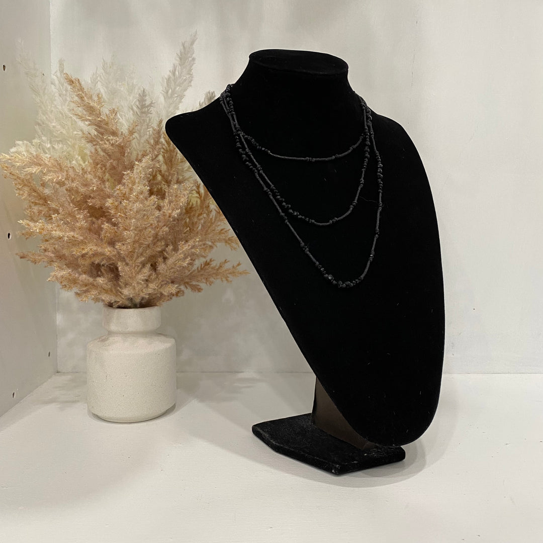 Collier de perles noires