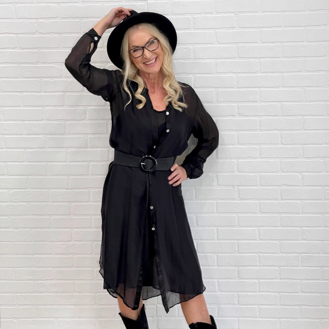 Chemise longue en soie Lola