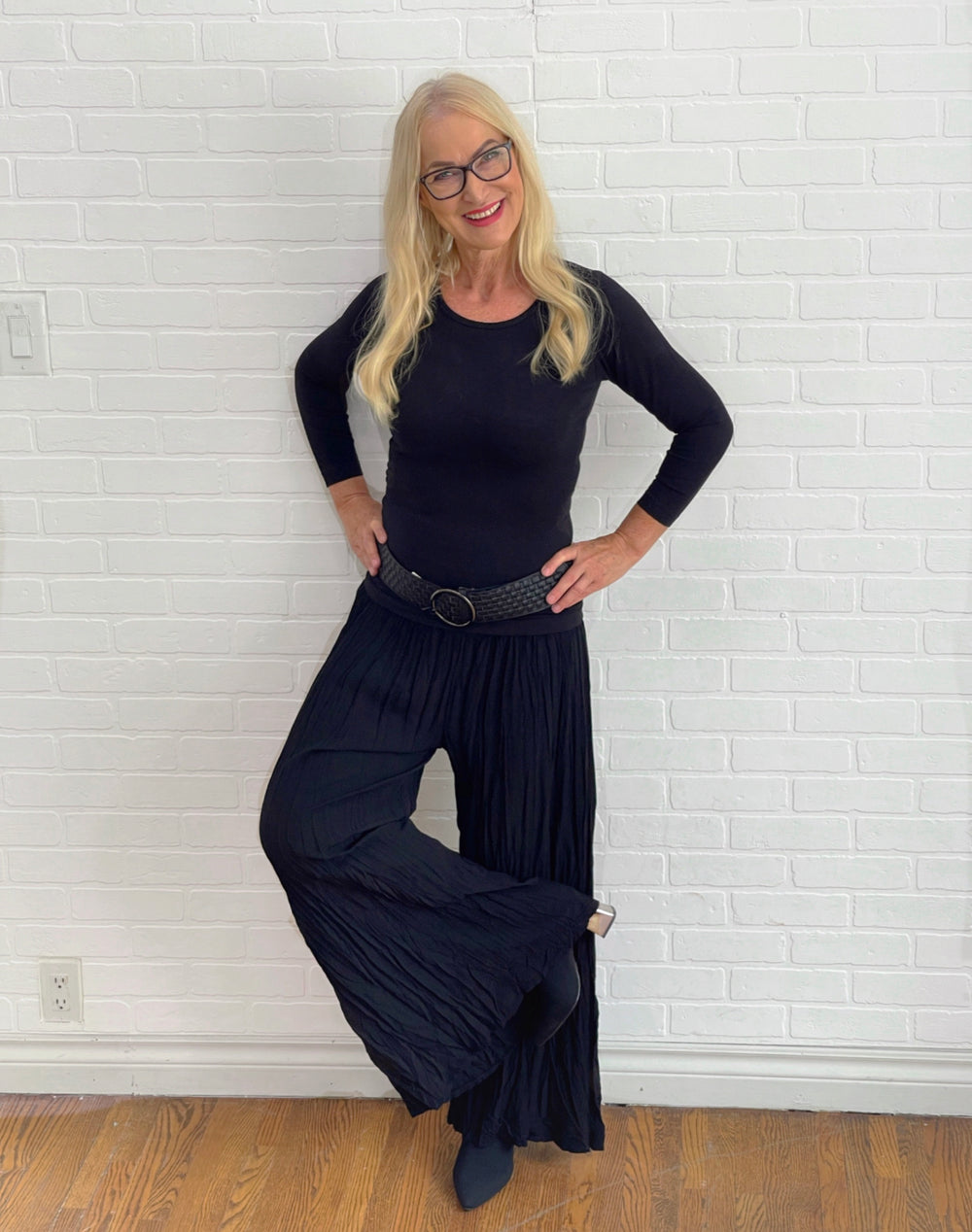 Crinkled Palazzo Pants