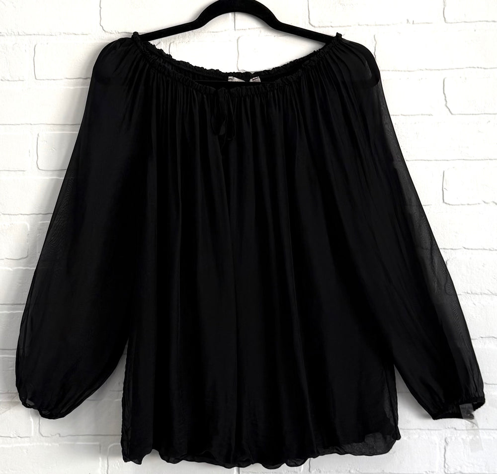 Serena Silk Blend Peasant Blouse