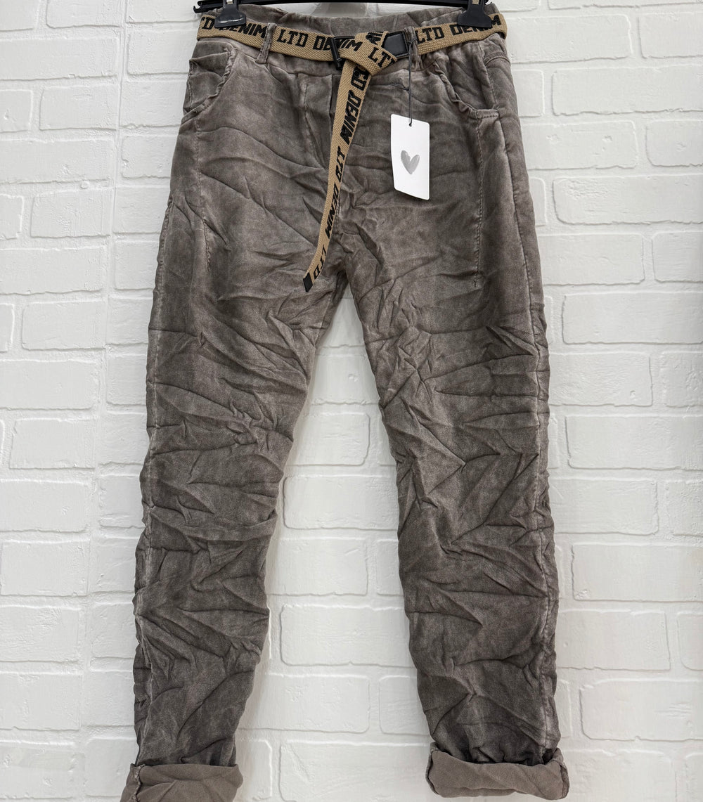 Faux Suede Jogger Pants