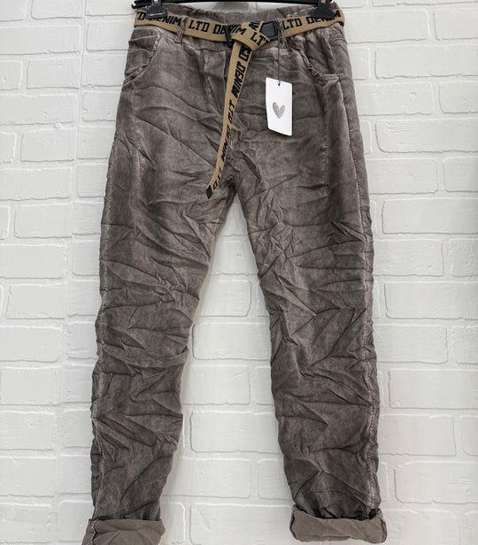 Faux Suede Jogger Pants