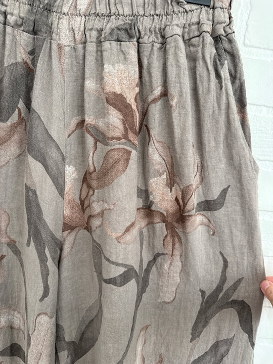 Floral Palazzo  Linen Pants
