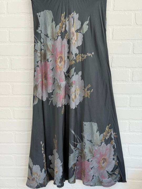 Floral Satin Skirt