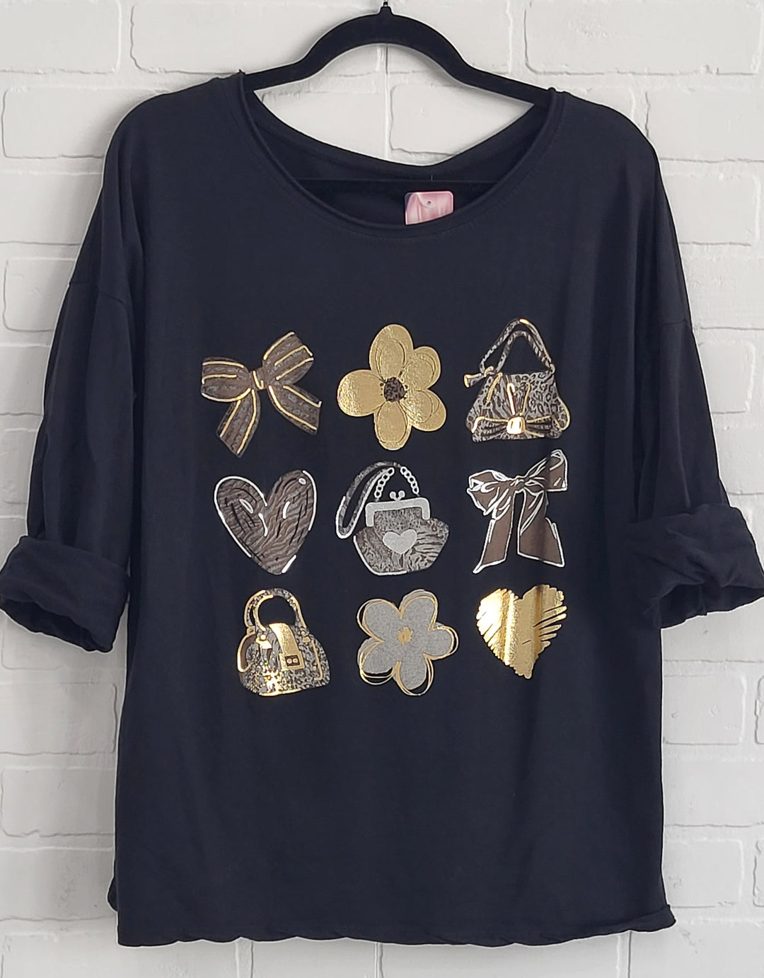 Glam Bow & Bag Cotton Top