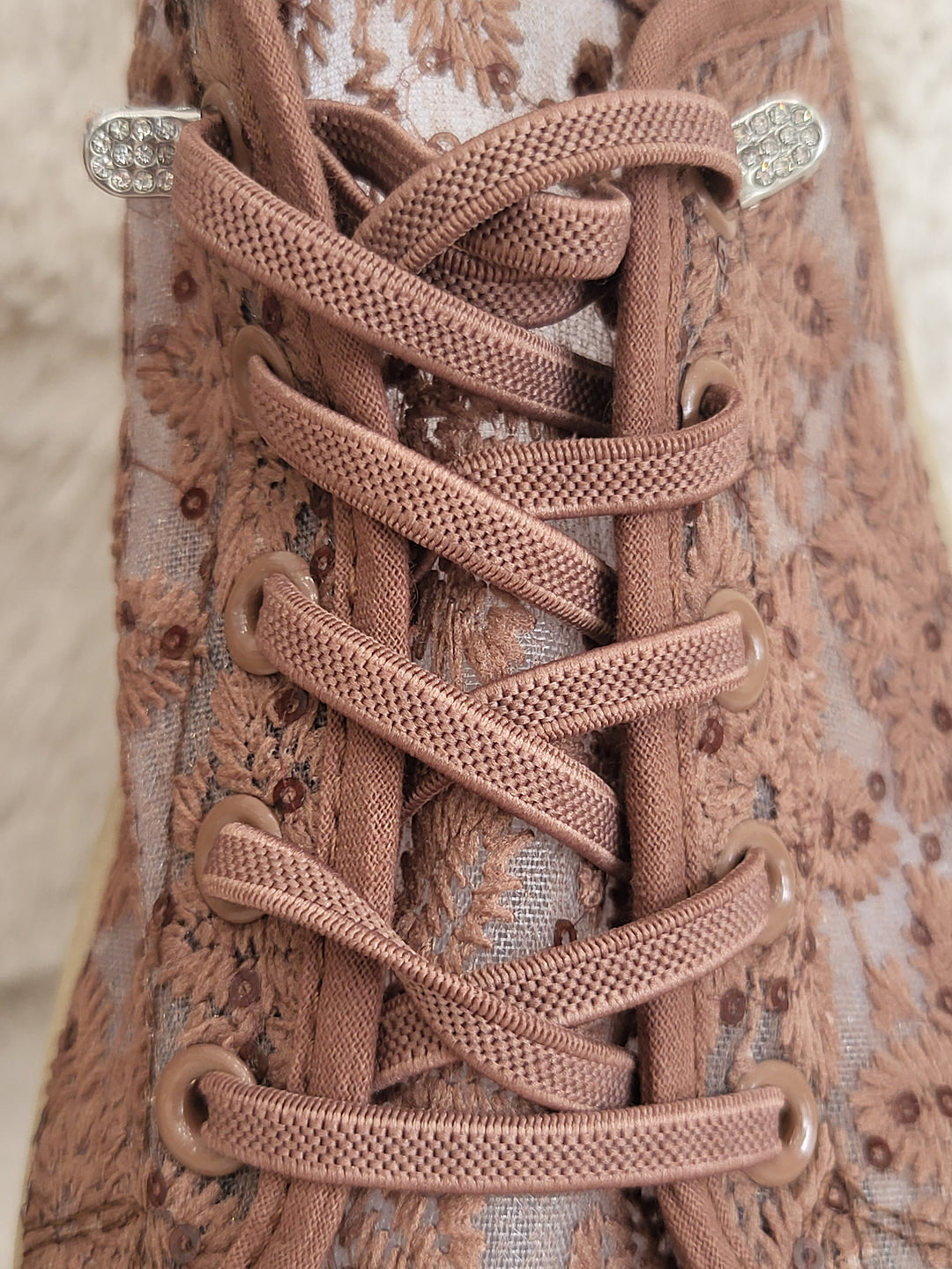 Embroidered Lace up Sneakers