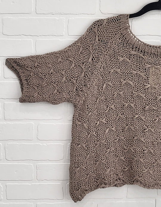 Toscana Textured Cotton Knit Top
