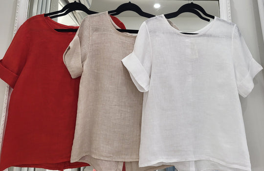 Linen Back Button up Top