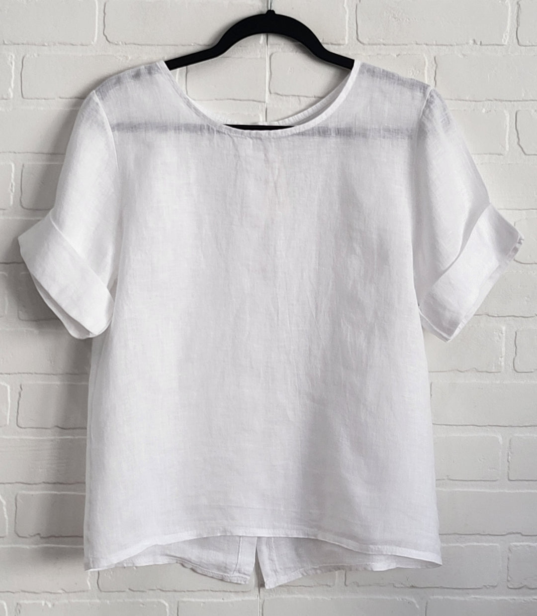 Linen Back Button up Top