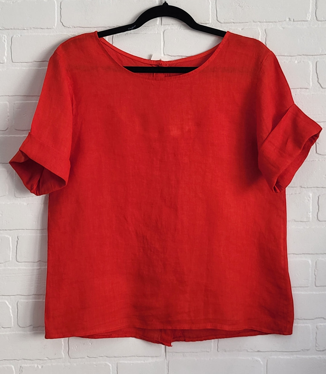 Linen Back Button up Top
