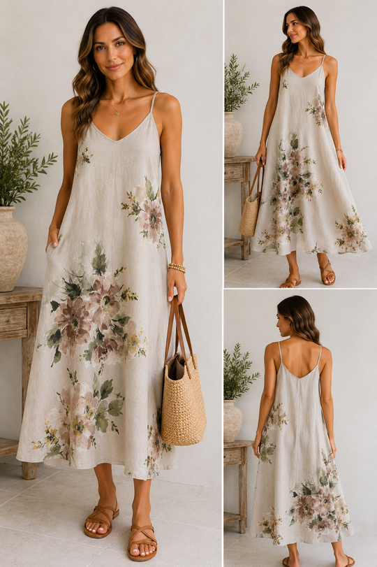 Wildflower Meadow Linen Dress