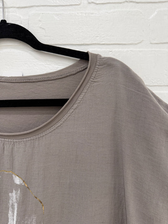 Golden Magnolia Linen Blend Top | Made in Italy