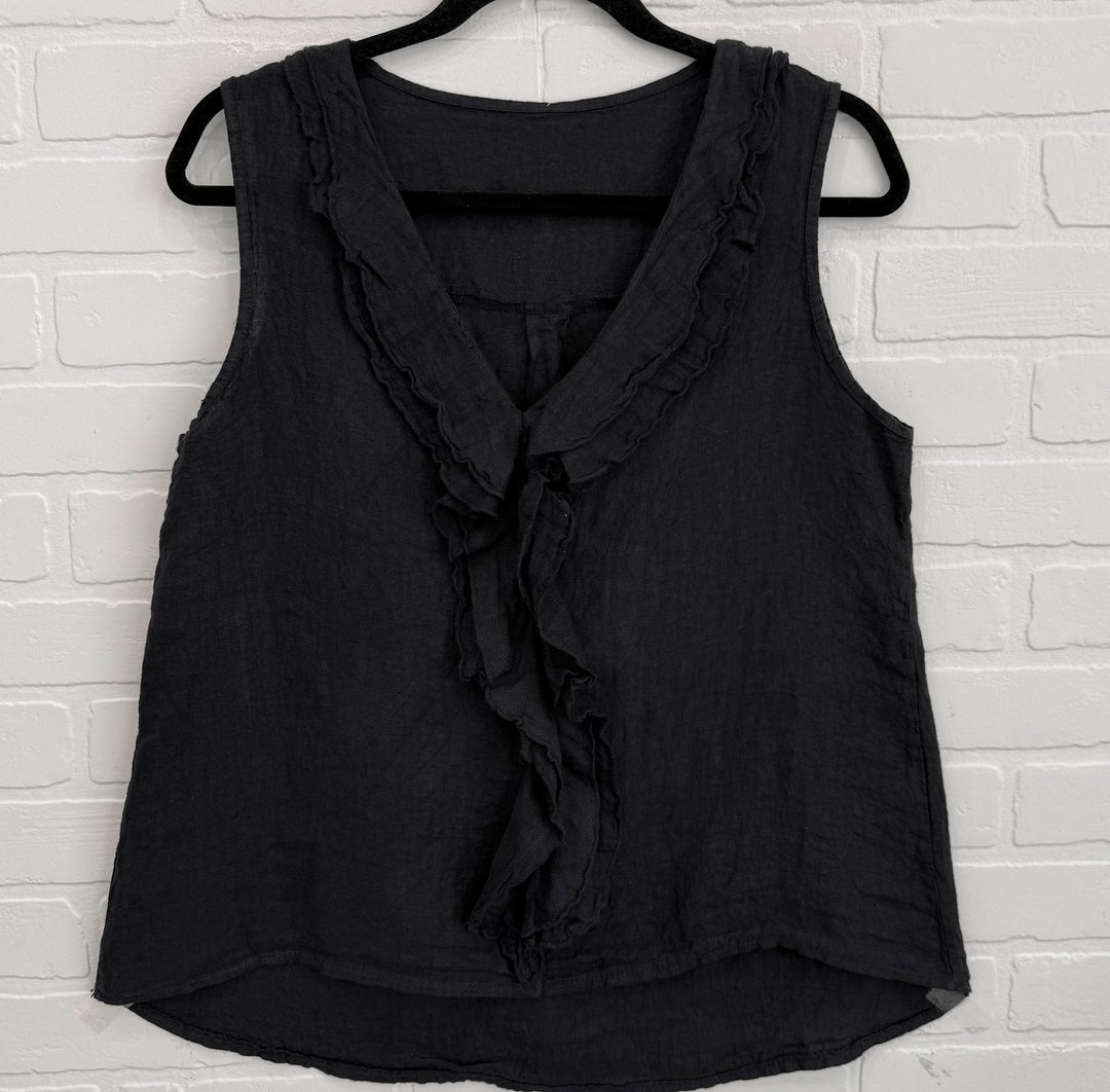 Marina Sleeveless Double Ruffle Top