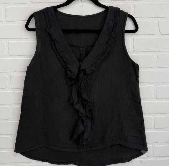 Marina Sleeveless Double Ruffle Top