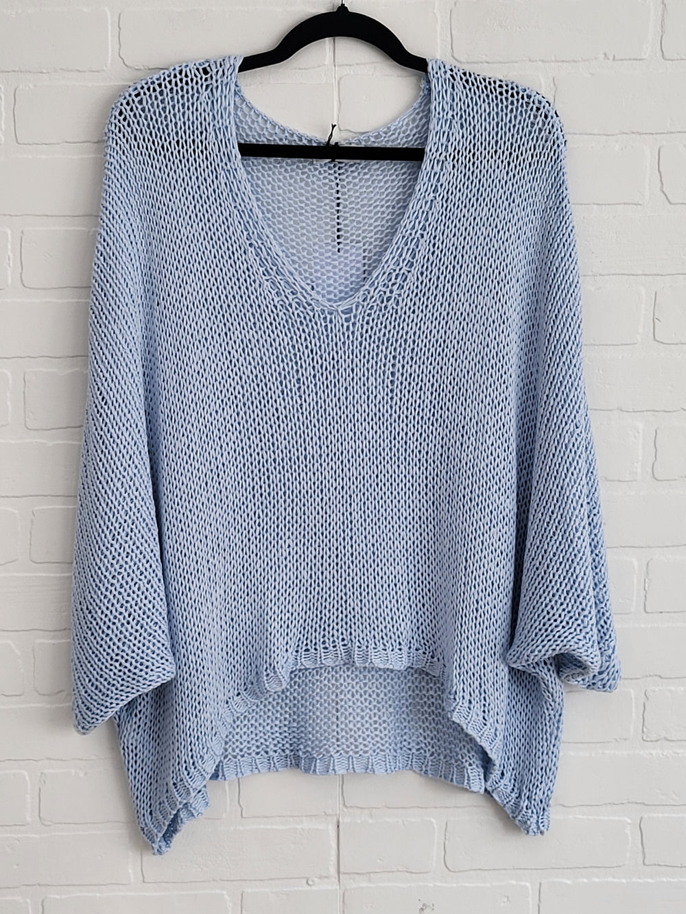 Bianca V Wide-Sleeve Knit Sweater