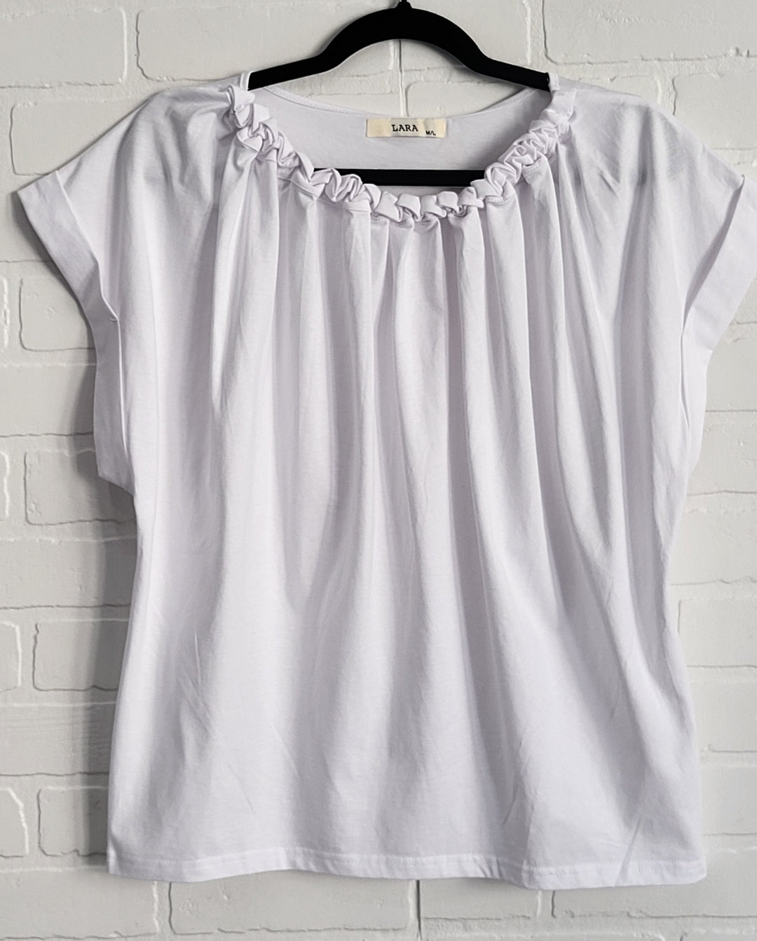 Lara Ruffle-Neck Top