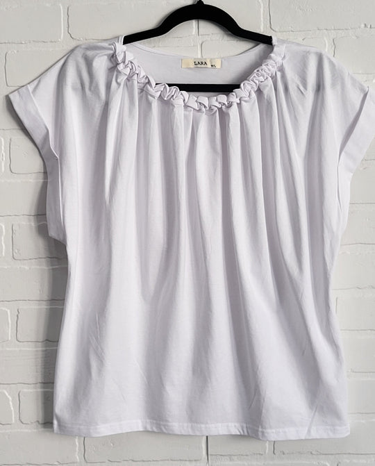 Lara Ruffle-Neck Top