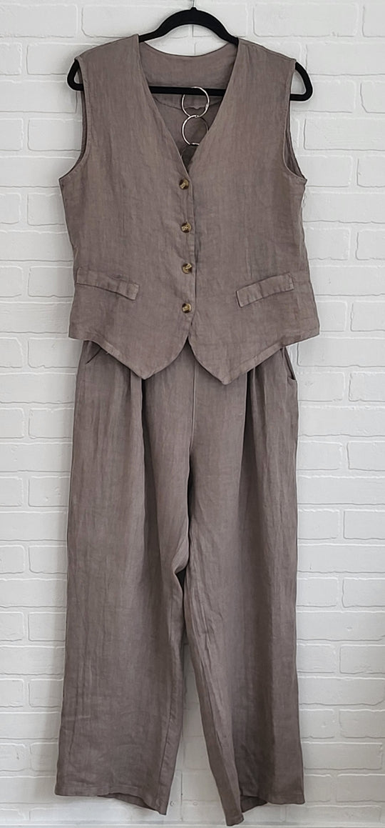 Linen Vest & Pants Set
