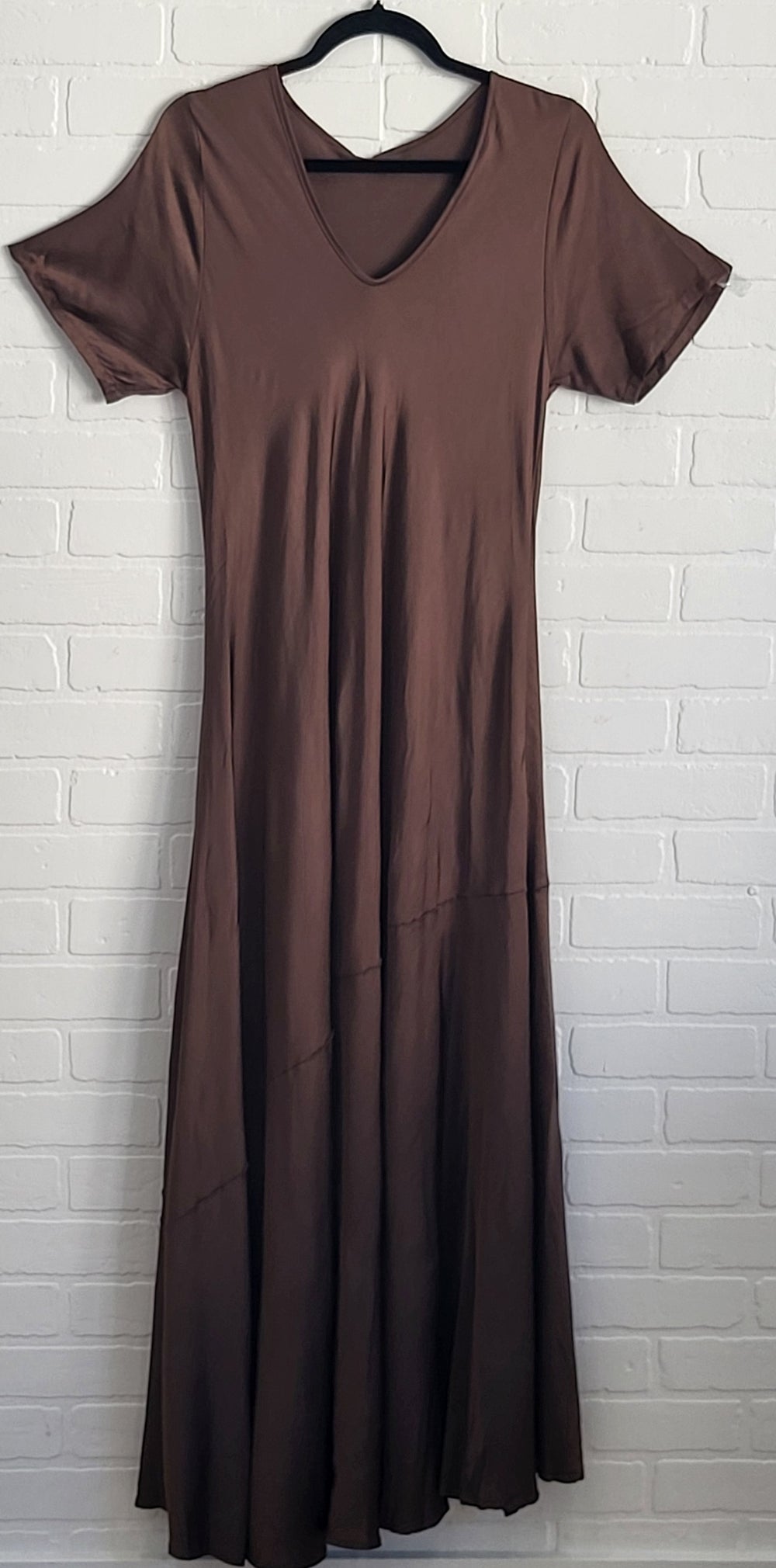 Satin Short Sleeve Dress