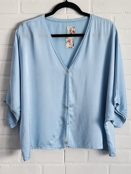 Satin Button -Down Top