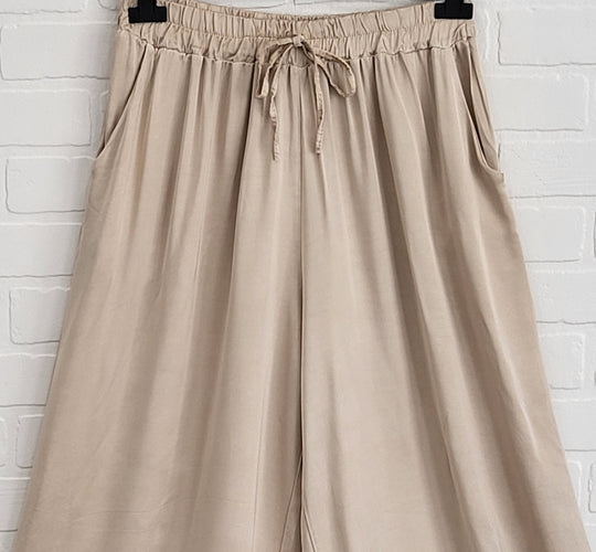 Wide Leg Satin Trousers