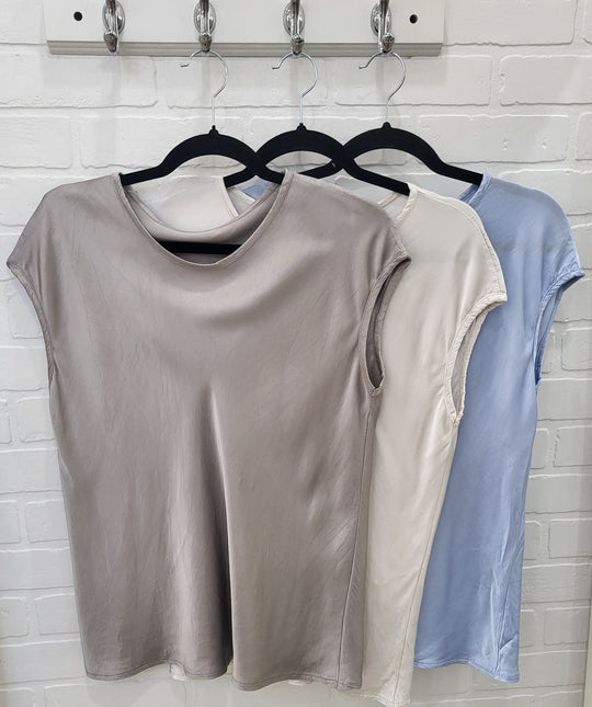 Belle Satin Cap Sleeve Top