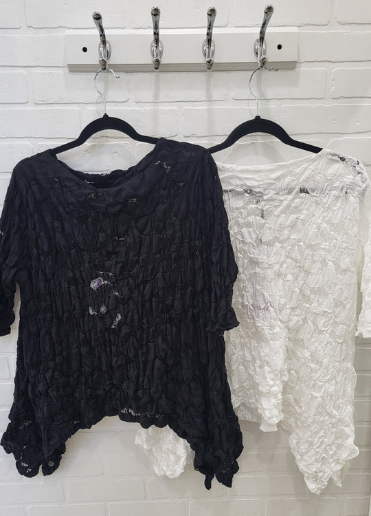 Dolce Textured Lace Detail Top