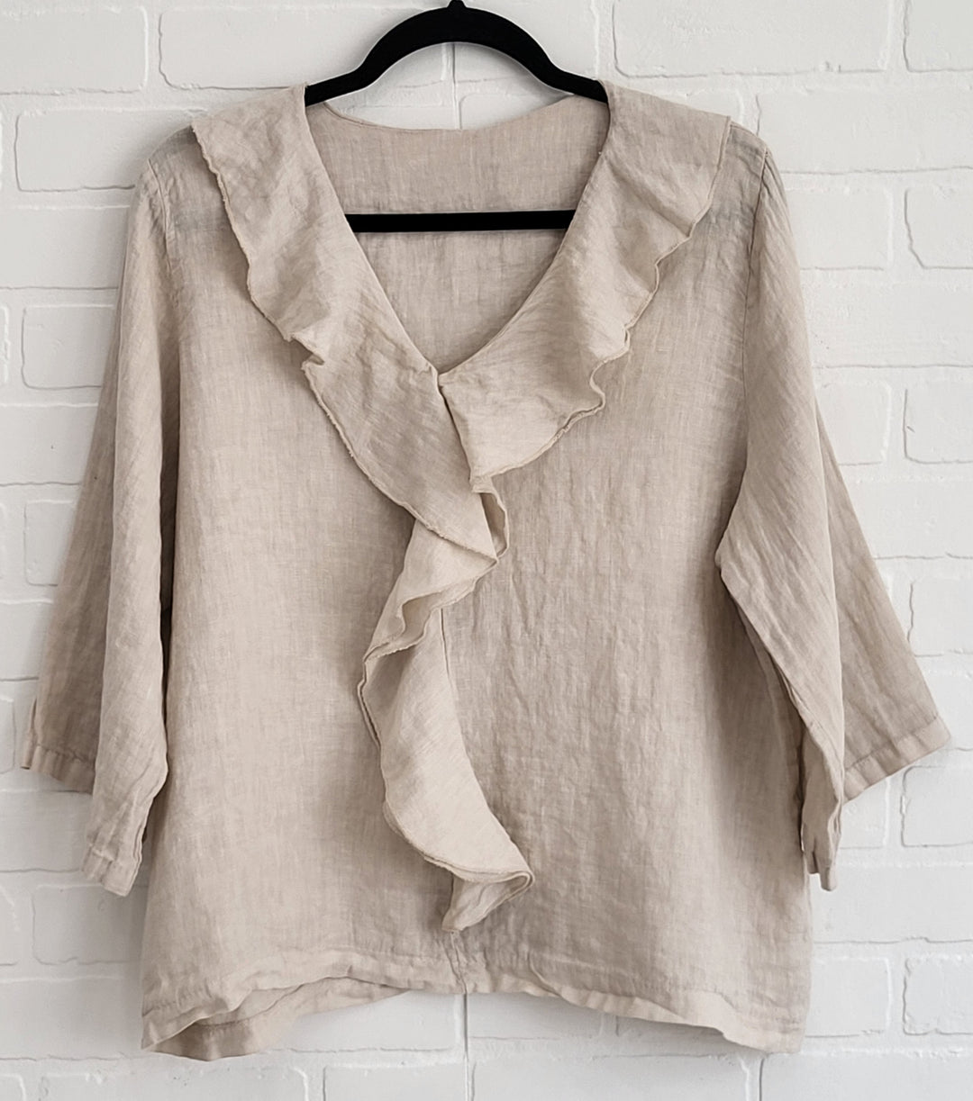 Ruffle Linen Top