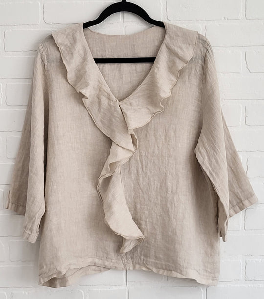 Ruffle Linen Top