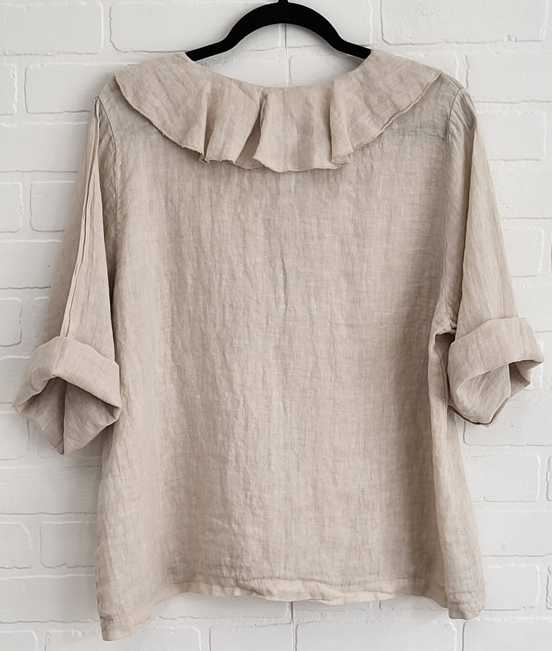Ruffle Linen Top