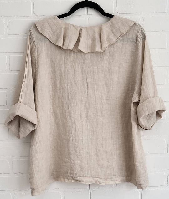 Ruffle Linen Top