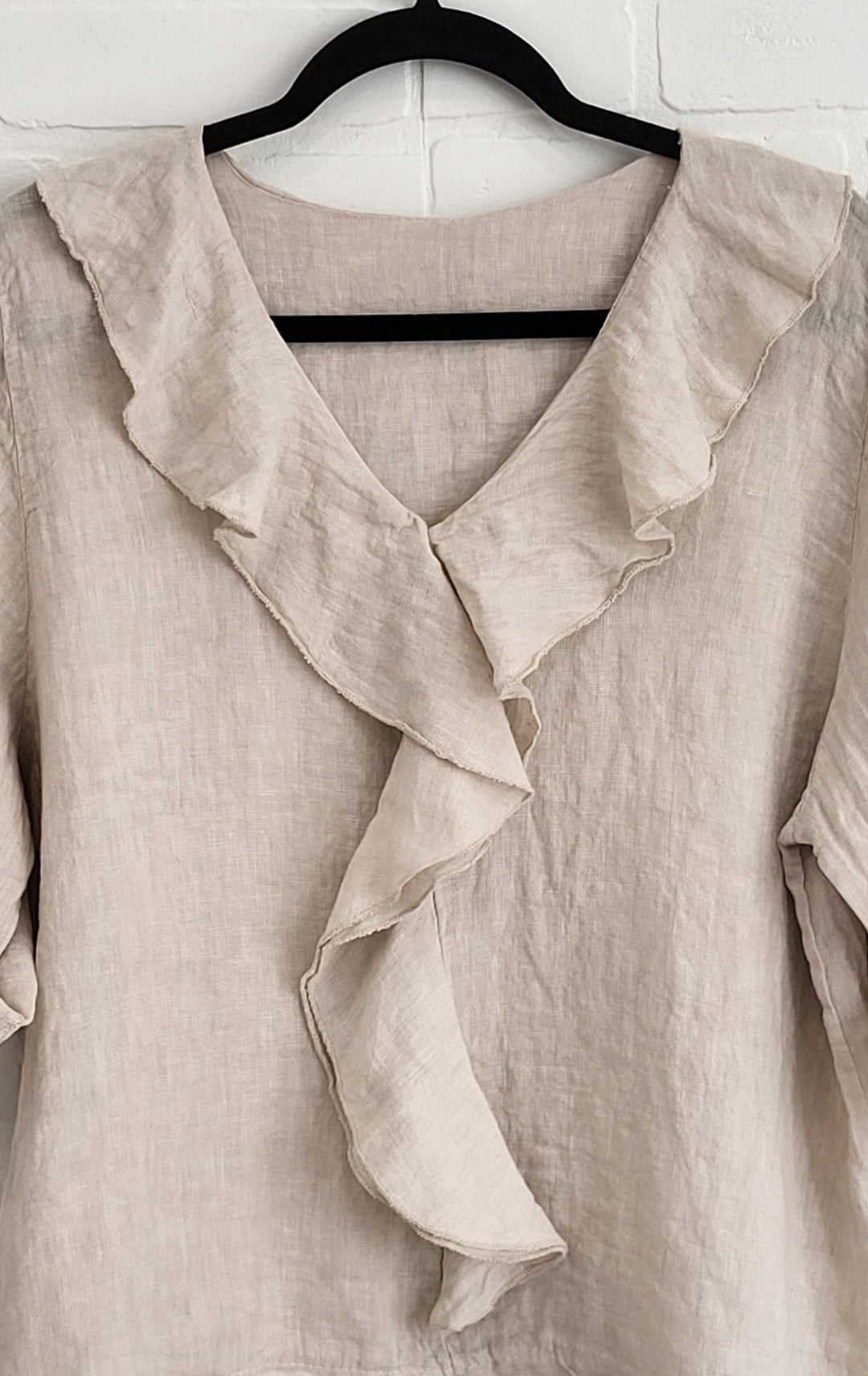 Ruffle Linen Top