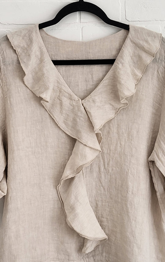 Ruffle Linen Top