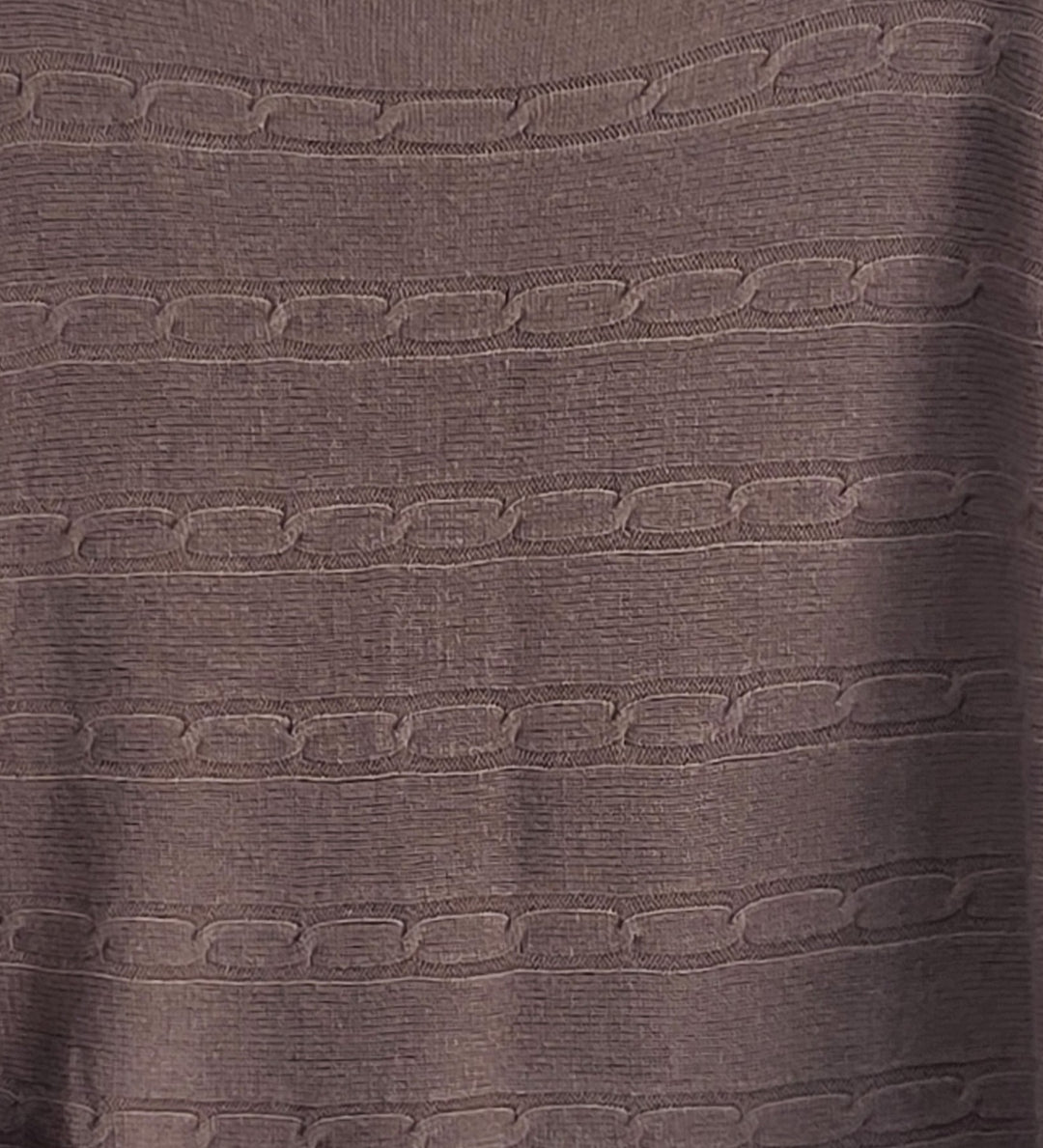 Cable Stiched Ruffle 3/4 Sleeve Knit Top