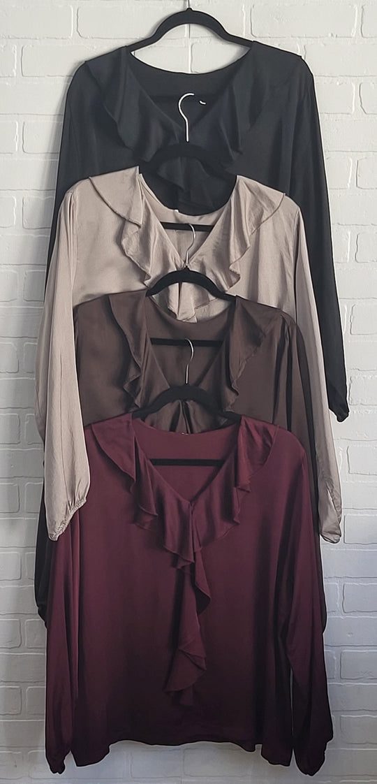 Satin Raffle Blouse