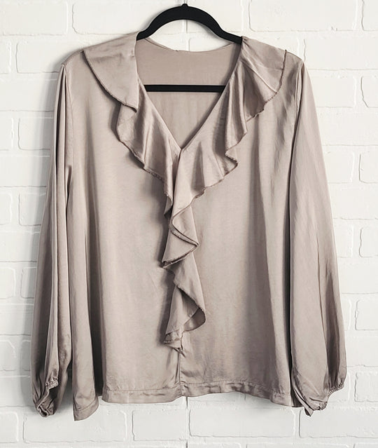 Satin Raffle Blouse