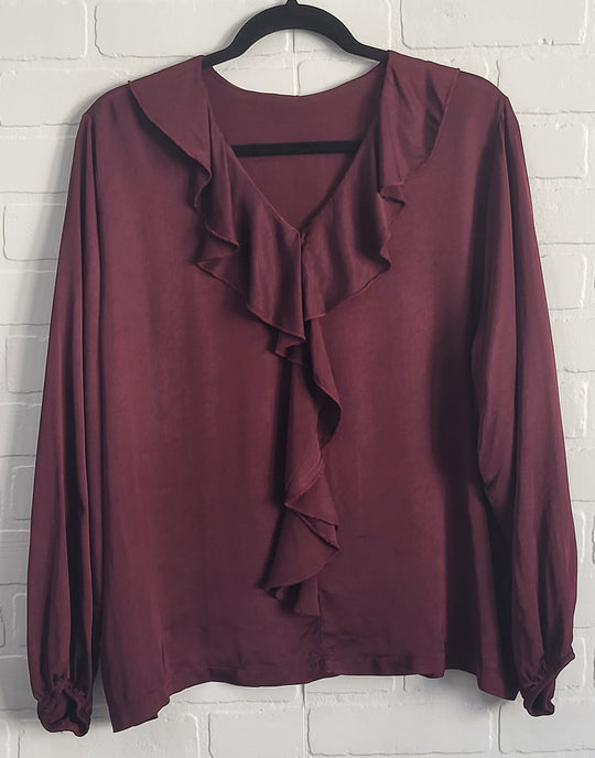 Satin Raffle Blouse