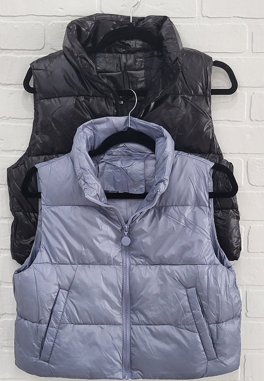 Cropped Puffer Vest Light Weight