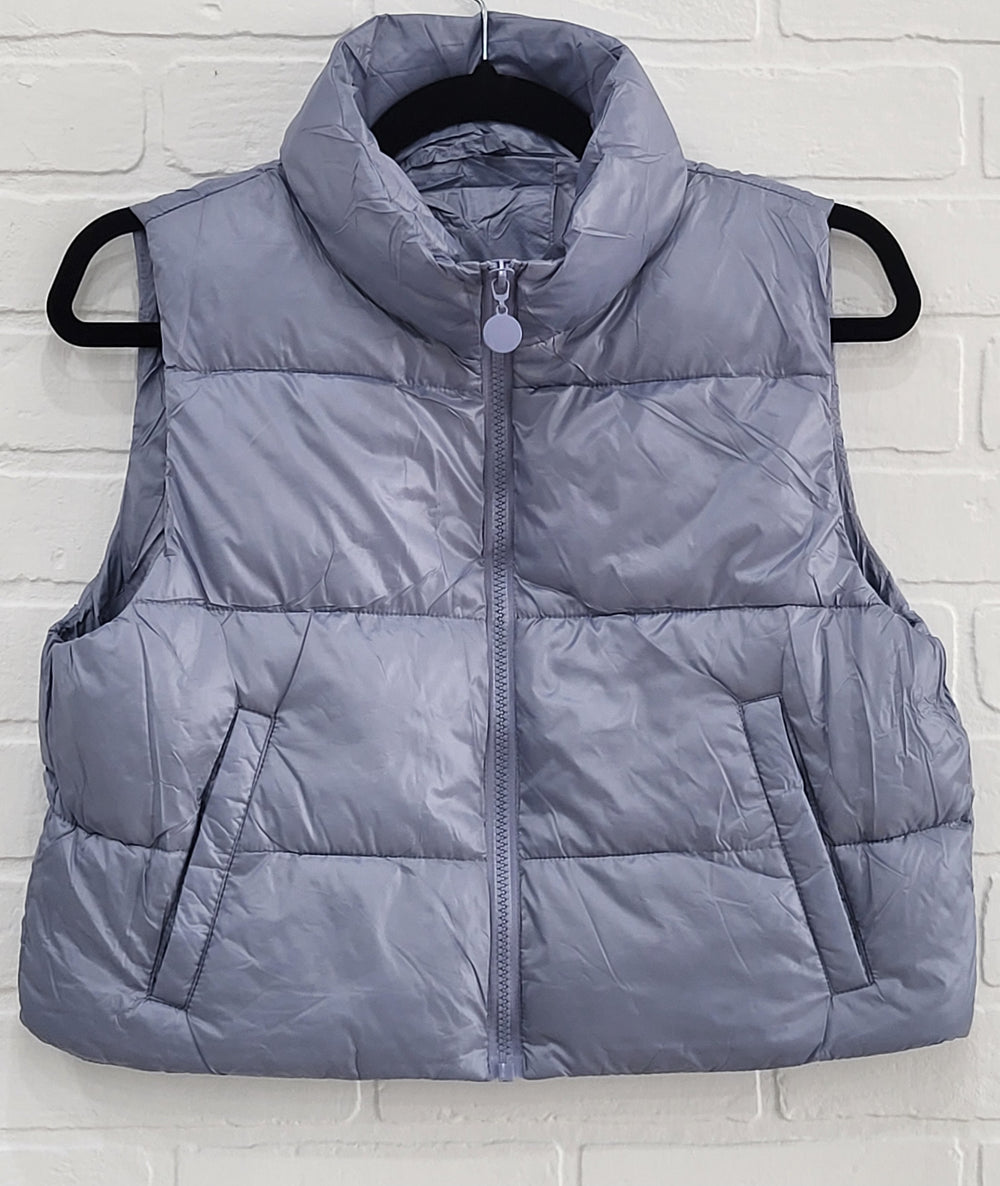 Cropped Puffer Vest Light Weight