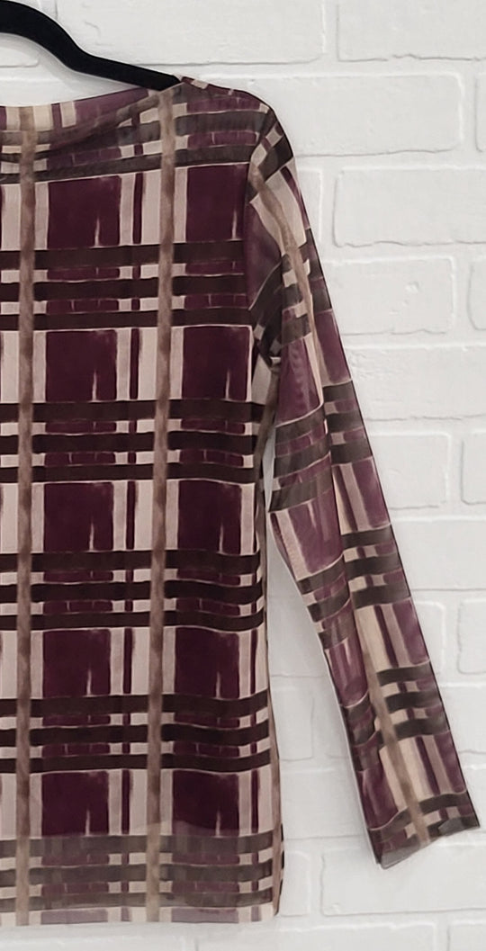 Mesh Plaid Top