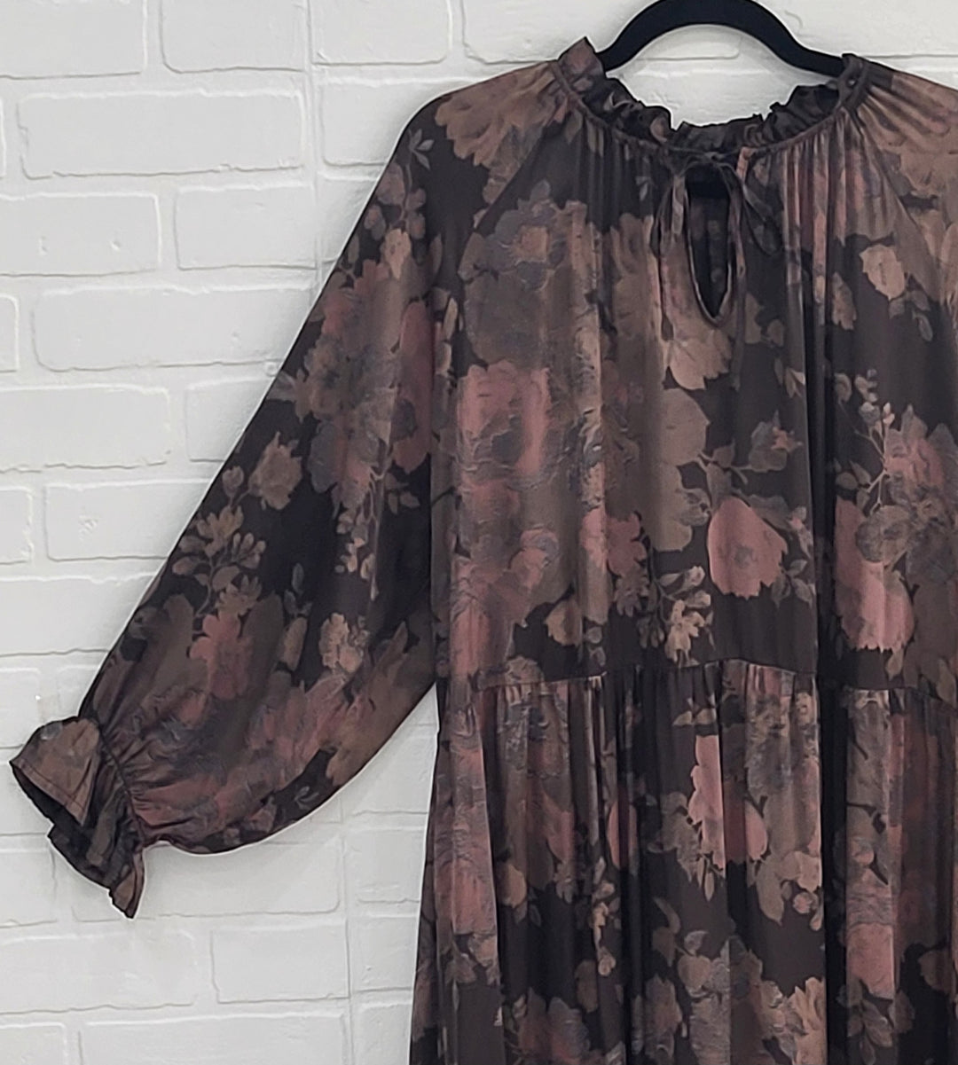 Floral Satin Midi Dress