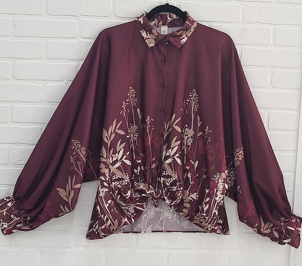 Botanical Satin Blouse