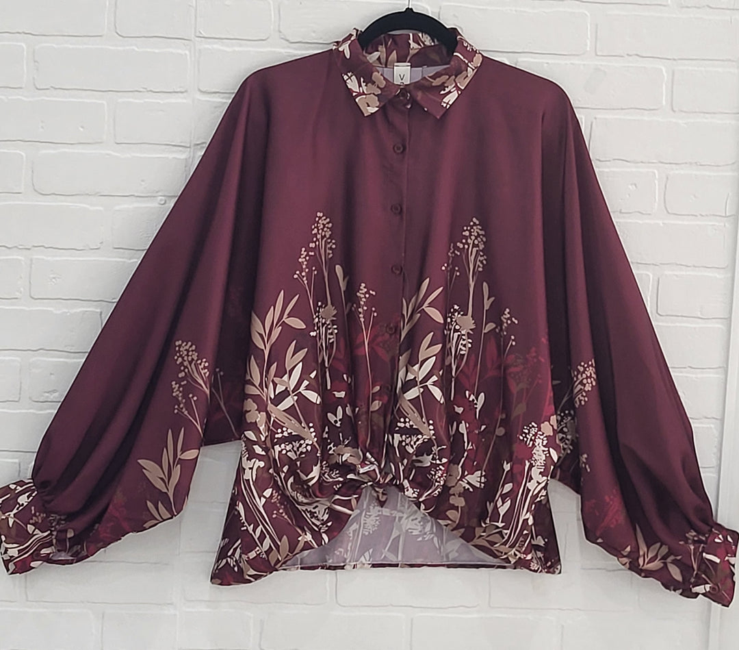 Botanical Satin Blouse