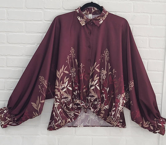 Botanical Satin Blouse