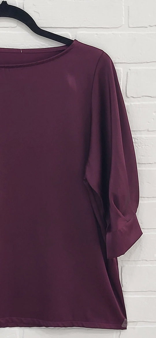 Satin Elegance 3/4 Sleeve Blouse